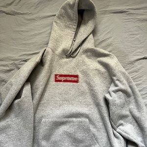 Supreme Inside Out Box Logo Hooded Sweatshirt - Heather Grey - Large